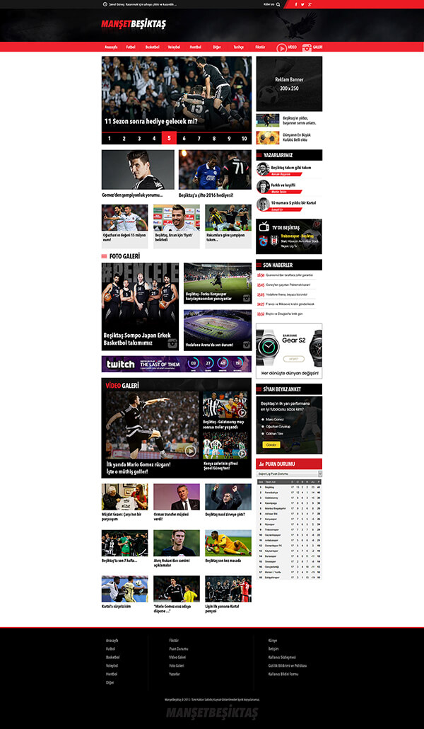 manşet beşiktaş spor kulübü web sitesi