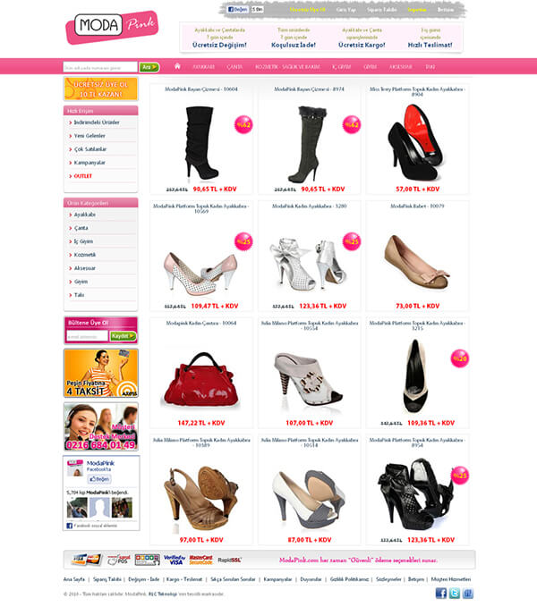 modapink e-ticaret sitesi